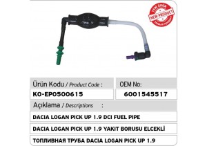 6001545517 Dacia Logan Pick Up 1.9 Yakıt Borusu Elcekli